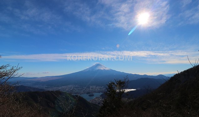 黒岳山頂付近の富士山
