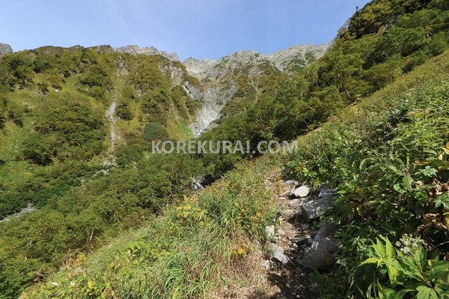 岳沢パノラマまでの登山道