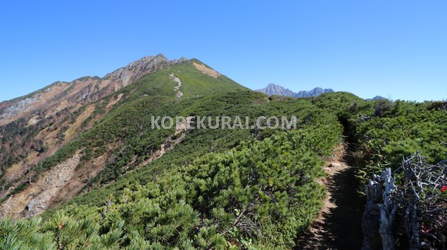 西穂高山荘付近登山道