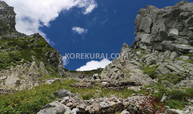 千畳敷カール 登山道 登り